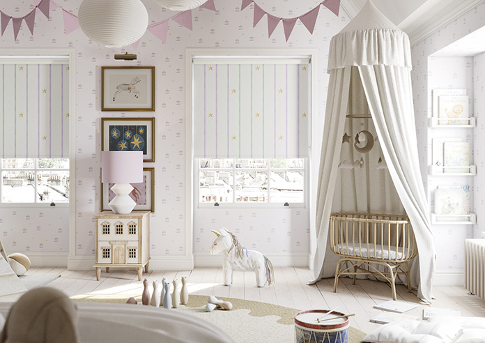 Merrily, Merry Stripy Violet - Roller Blind - Image 3
